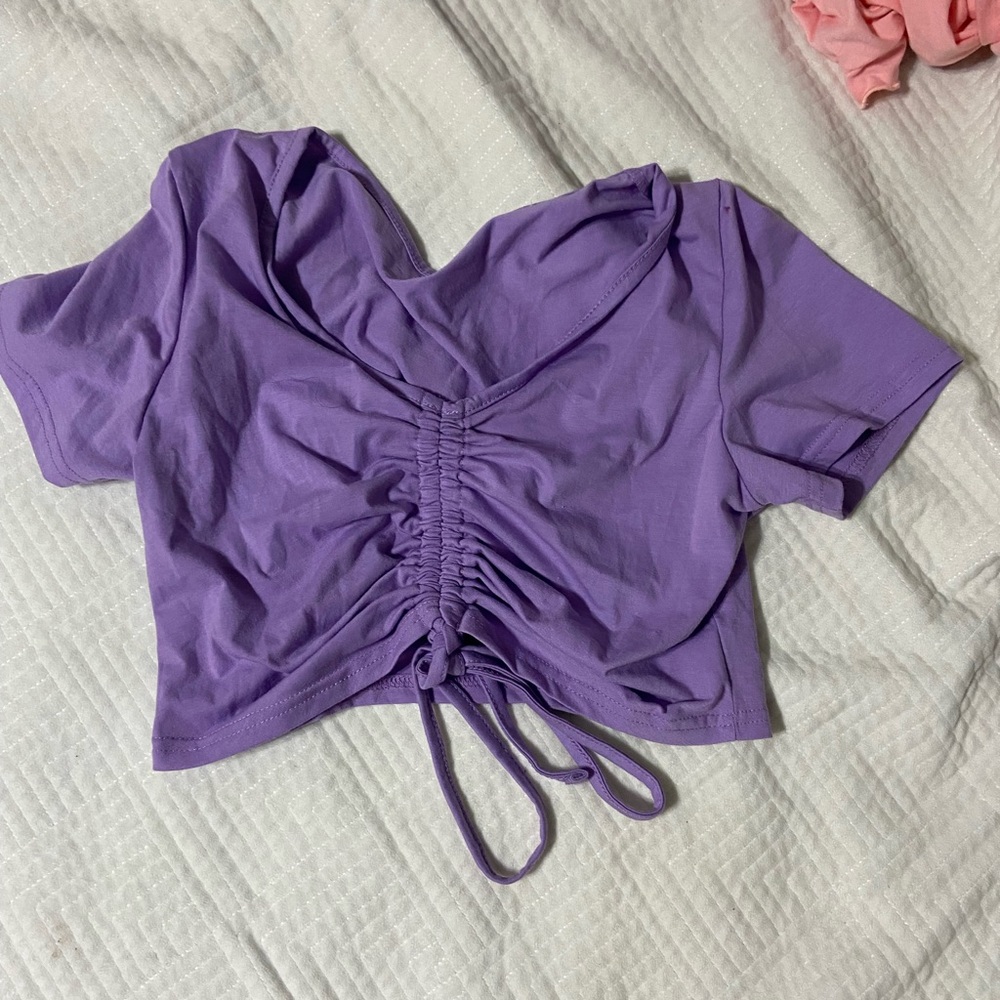 Purple Synched Crop Top, Size small